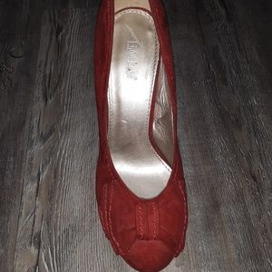 Suede shoes size 8 and a half.